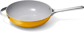 CarawayNon-Stick Stir Fry Pan - 12” Wok-Inspired Pan - Free From Forever Chemicals - High-Sloped Walls - Stainless Steel Handles - Marigold