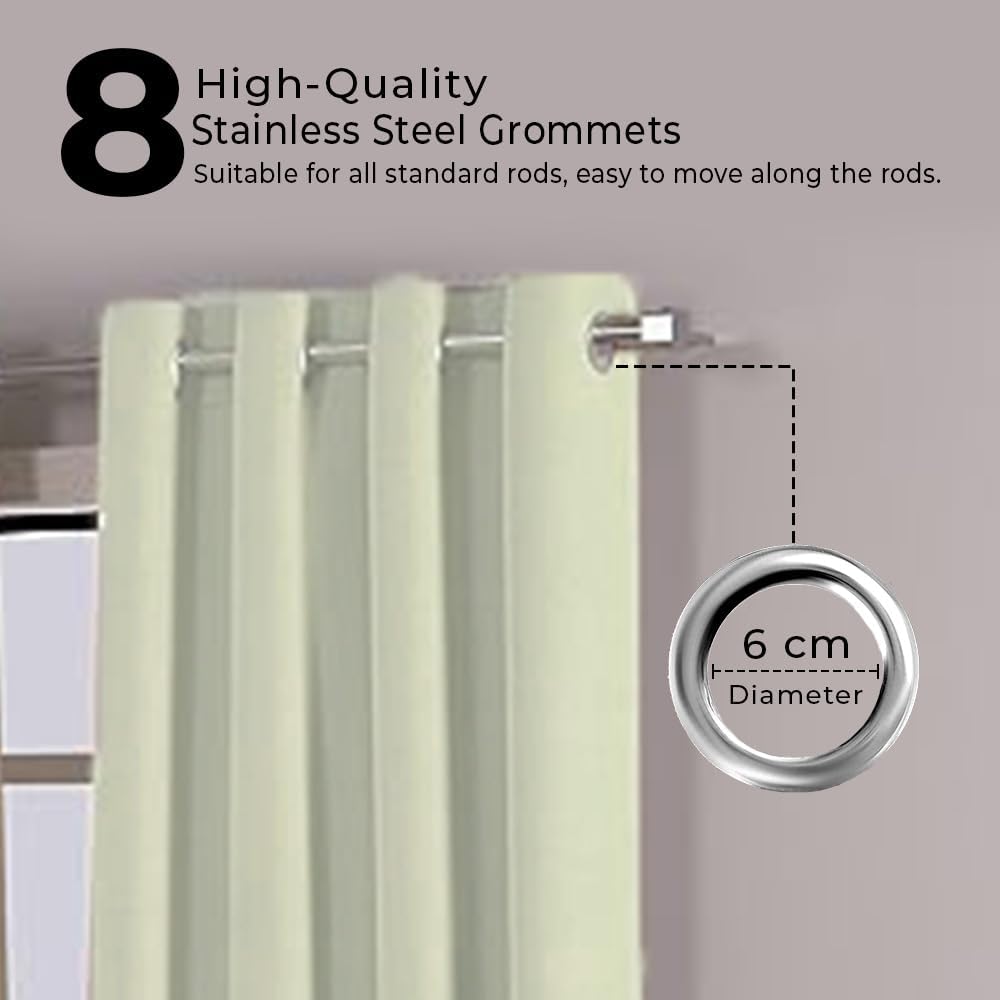 Cotton Curtains Long Durable Grommet with 2 panels 108 LengthX52 Width Inches Ivory color|Sheer Backdrop Window Curtain|Livingroom|Bedroom|Kitchen Decor Soft Pre-Washed Semi Black-out| Shading Drapes