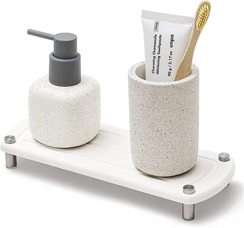 Organizador de fregadero de secado instantáneo, bandeja de piedra absorbente de agua para fregadero de baño y cocina, 11 x 4.72 x 1.37 pulgadas