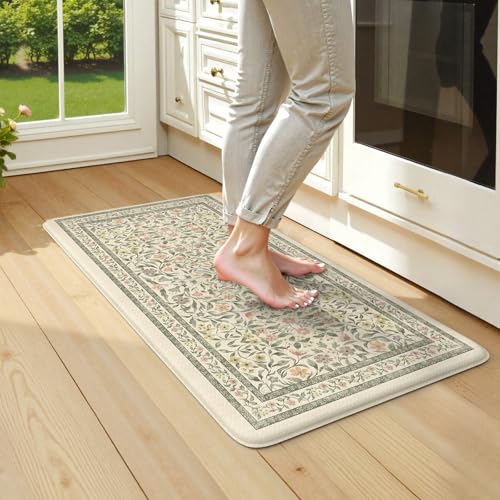 KIMODE Anti Fatigue Kitchen Mats for Floor, Boho Farmhouse Kitchen