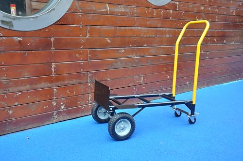 Carretilla convertible 2 en 1, capacidad 150 kg, metal plegable miniatura 4