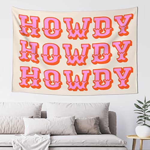 EAGSTS Howdy Cute Preppy Retro Vintage Funny Tapestry Decor Aesthetic for College & Living Room Wall Decoration Gift - 60x40 inches