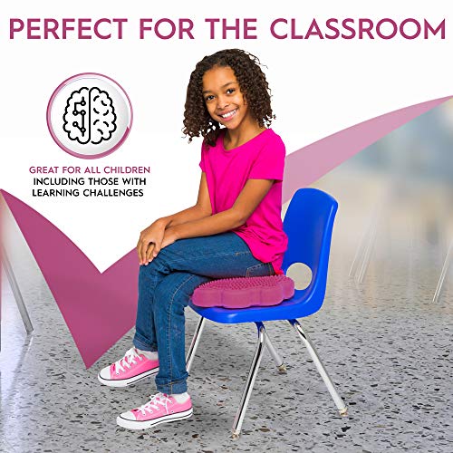 Image of Shaped Wiggle Seats by Bouncyband - Red Flower, 13 inchx13 inchx2.2 inch- Inflatable Sensory Cushion for Kids, Improves Student Productivity and Focus, Comes with Easy-Inflation Pump to Customize Firmness