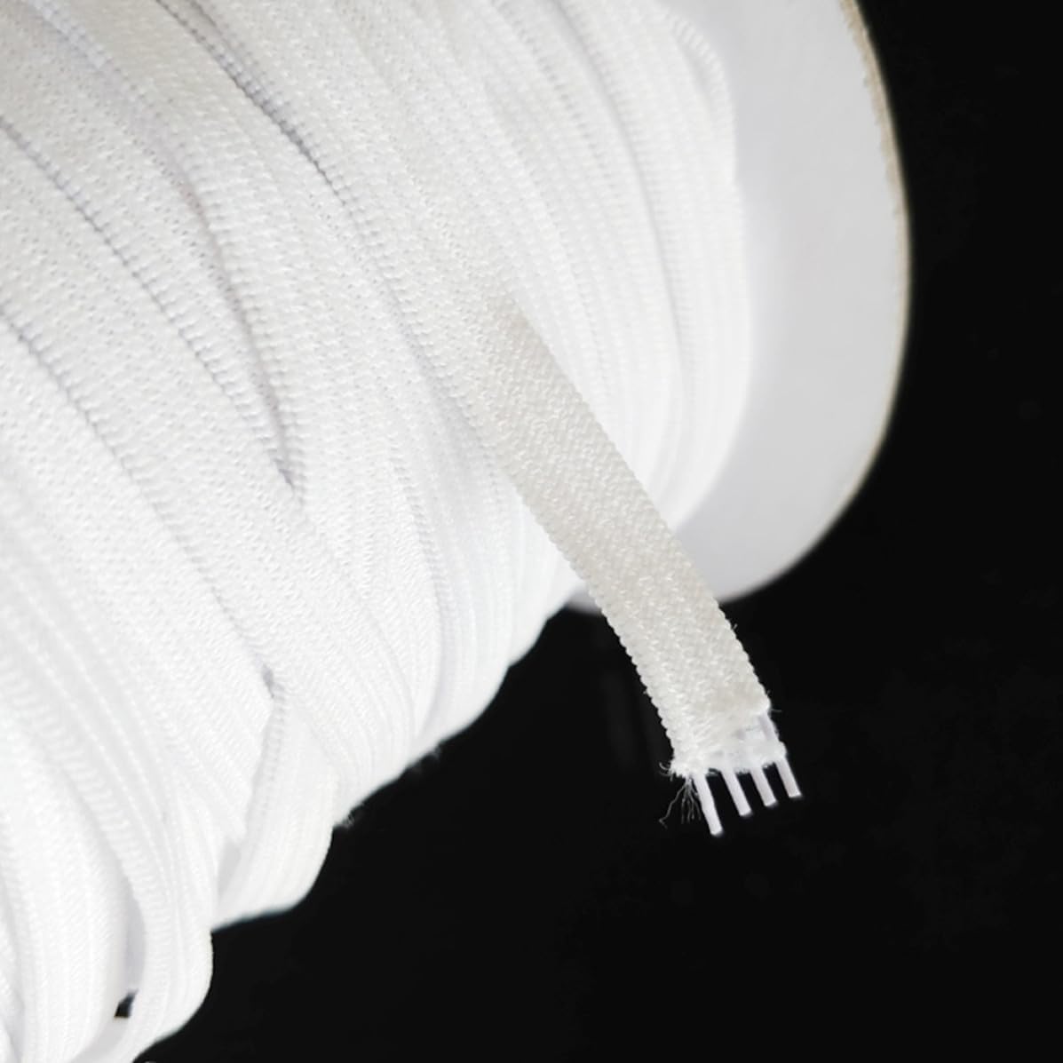 Elastic Rope for Mask Replacement Comfortable Polyester Elastic Strap for DIY Mask Making White Color 80 Yard Roll
