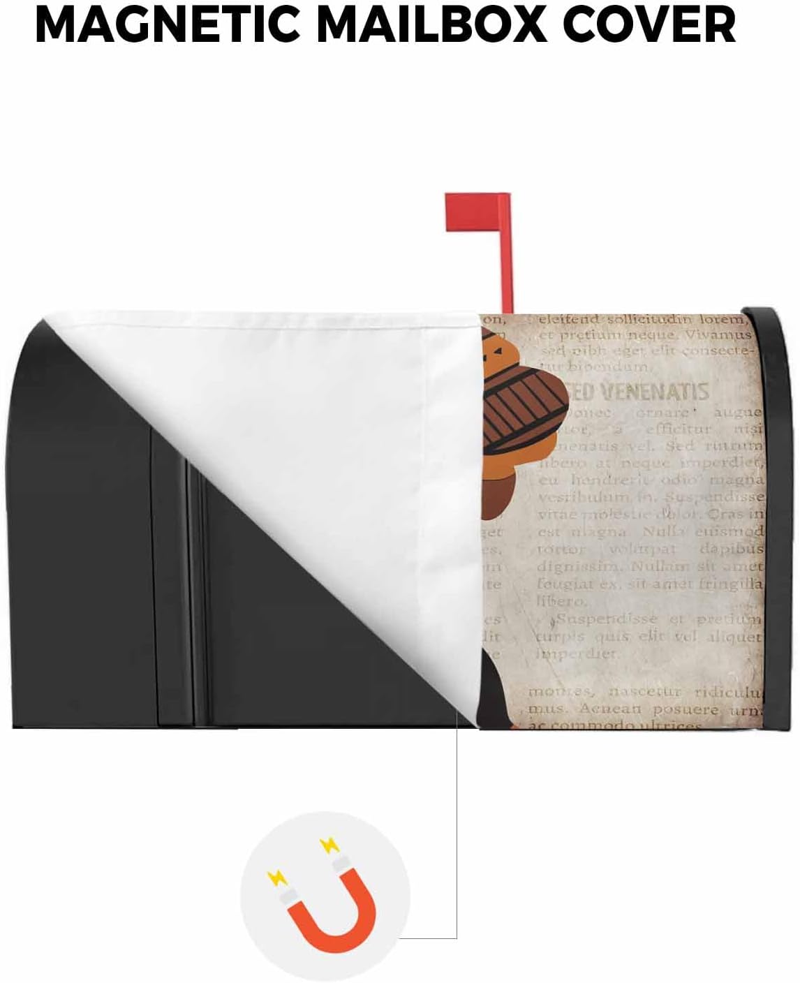 Africa Black Women Mailbox Covers Magnetic Standard Size, African Native Ethnic Vintage Post Box Cover Mail Wrap Outdoor Garden Yard Decoration 21x25.5 Inches