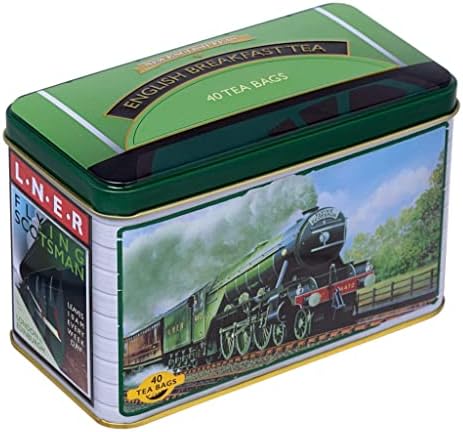 New English Teas Flying Scotsman Tin with 40 Teabags 80 g, English Breakfast Tea