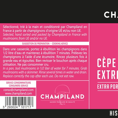 CHAMPILAND - Cèpes Extra Séchés - Champignons Sylvestres Sélectionnés, et Triés à la Main- Saveur Exceptionnelle - Champignons Riches en Protéines et source de fibres - Pot de 40 g – vue 6