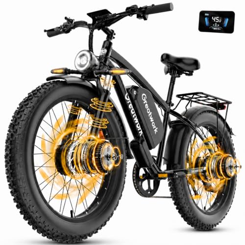 GREAT WORK 5000W Peak Dual Motor Electric Bike for Adults, 1300Wh Battery