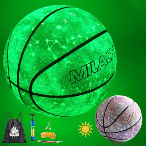 Glow in the dark basketball - MILACHIC, size 7/6/5 with pump