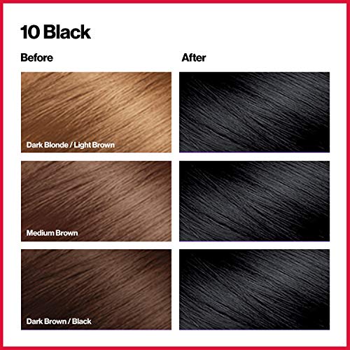 Revlon Colorsilk Beautiful Color Permanent Hair Color, (OLD VERSION) 10 Black (Pack of 3)