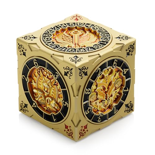 DNDND Luxury Gold Multi-Functional Spinner DND Dice – Premium D&D Monster Themed Metal Dice Cube for TTRPG, Dungeon Masters & RPG Collector's Gift (Gold)