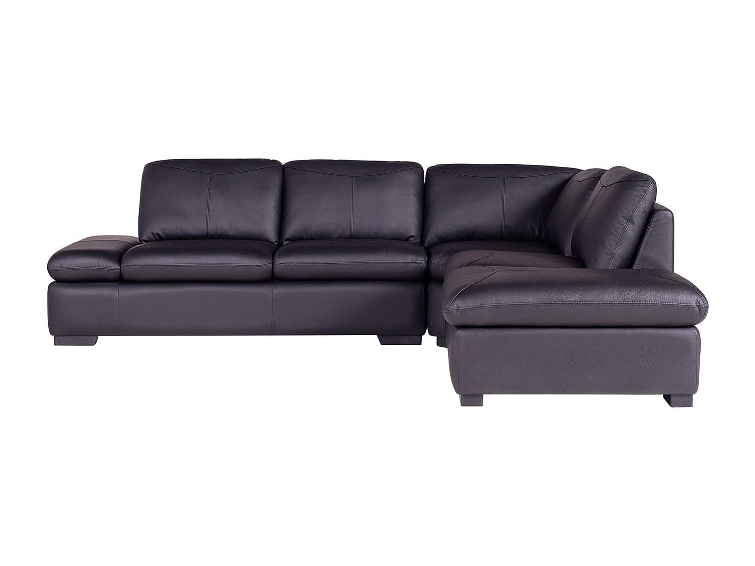 Vente-unique - Canapé d'angle en Cuir Onyx II - Noir - Angle Droit