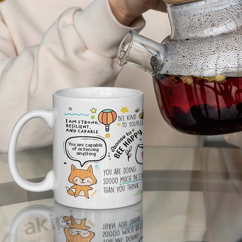 Image of Daily Affirmation & Motivation Mug Ceramic White Coffee Mug Collection, Gift for Positivity & Encouragement, 330ml, Microwave Safe, Set of 1 (Positivi-Tea)