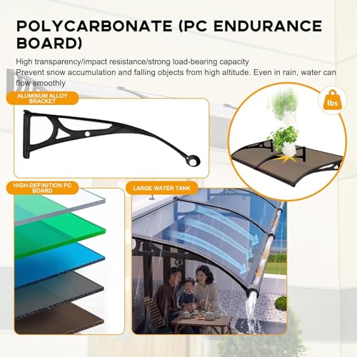 Store de porche imperméable anti-UV avec support aluminium - 7