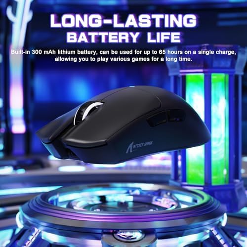Attack Shark X11SE Ultra-Light Wireless Gaming Mouse, Tri-Mode-2.4G/USB-C Wired/BT, PixArt PAW3311 Gaming Sensor, 22KDPI, 5 Programmable Buttons for Laptop, PC, Mac Gamer (Black) — view 7