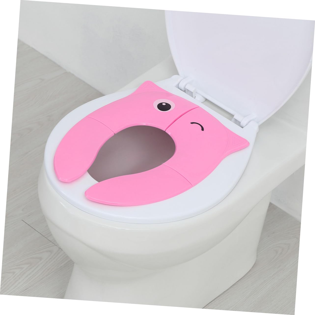 Yardwe 2 Piezas Asiento de Inodoro para Funda Antideslizante Cojín y Duradero Diseño Rosa Búho con Ojos Pequeños para Viaje y Uso Doméstico