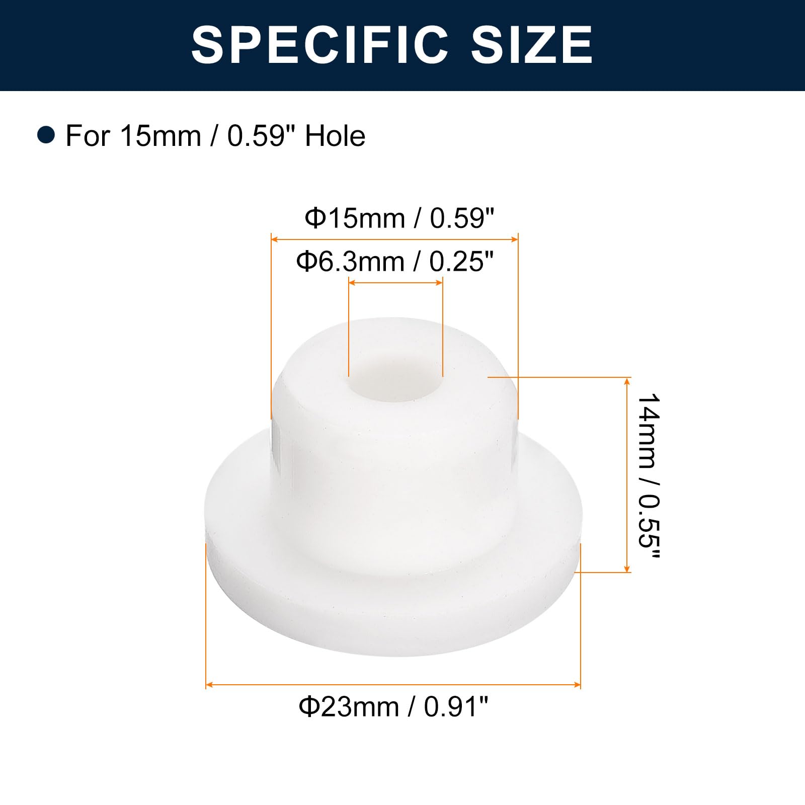 QUARKZMAN Tapones Blancos para Orificios T15, Tapón de Goma Impermeable 15mm/0.59"