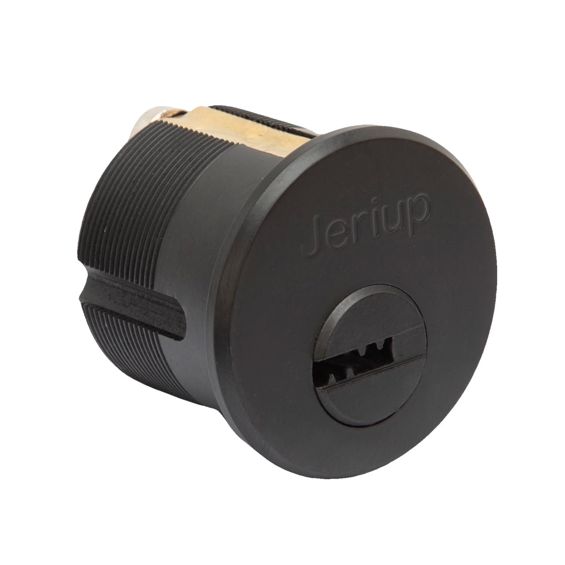 Jeriup Mortise/Rim Lock Cylinder, Oil Rubbed Bronze, Brass Cylinder Lock, 1-1/8" (Overall Length: 28.5mm), Single Cylinder, with 5 dimple Keys, for Outdoor & Indoor Use, Door Lock Replacement
