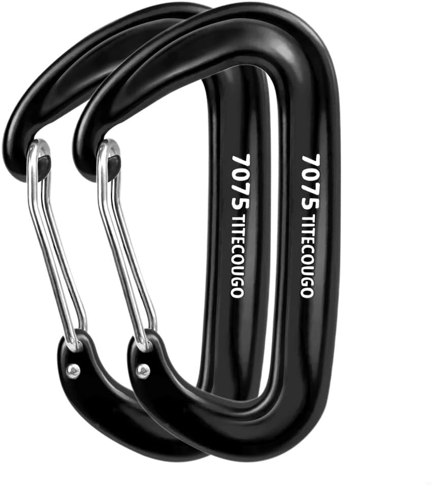TITECOUGO12KN (2697 lbs) Heavy Duty Lightweight Carabiner Clips Perfect Gear (1,2,4,5 Pack)
