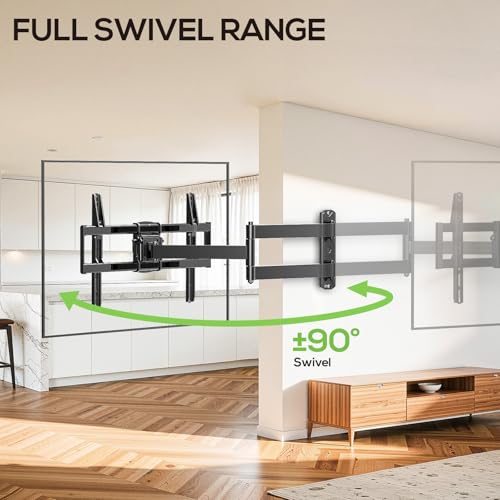 Image of USX MOUNT Corner TV Wall Mount with 32.05 inch Long Arm for 32-75 Inch TVs up to 100 lbs, Full Motion TV Wall Mount Bracket with Swivel and Tilt, Max VESA 600x400mm fit Most 32 40 50 55 60 65 70 75TVs