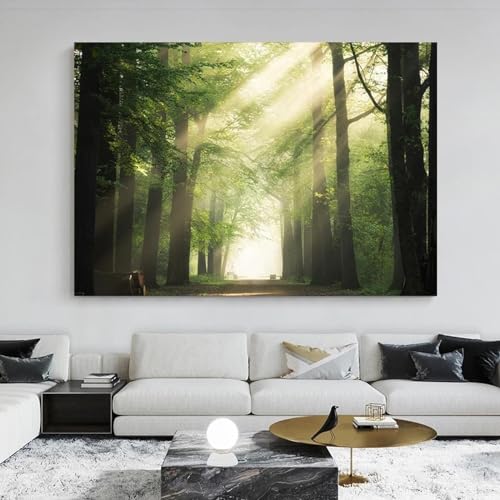 Peinture sur toile soleil de foret XINBAO impression artistique premium 60 x 90 cm