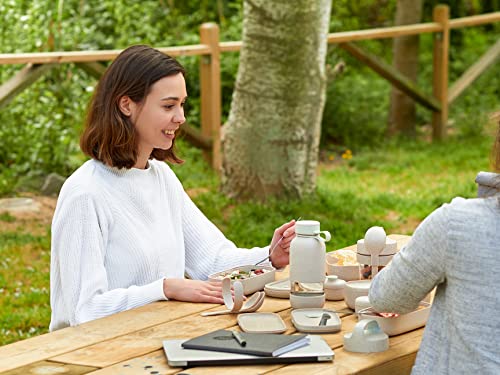 Lékué Bottle To Go Organic, Botella de vidrio para agua con protección antiroturas