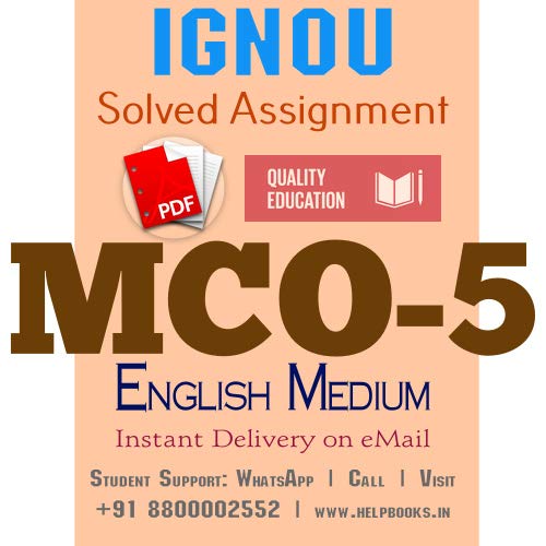 Buy MCO5 IGNOU Solved Assignment 20202021 (English Medium) MCO5 > P.D