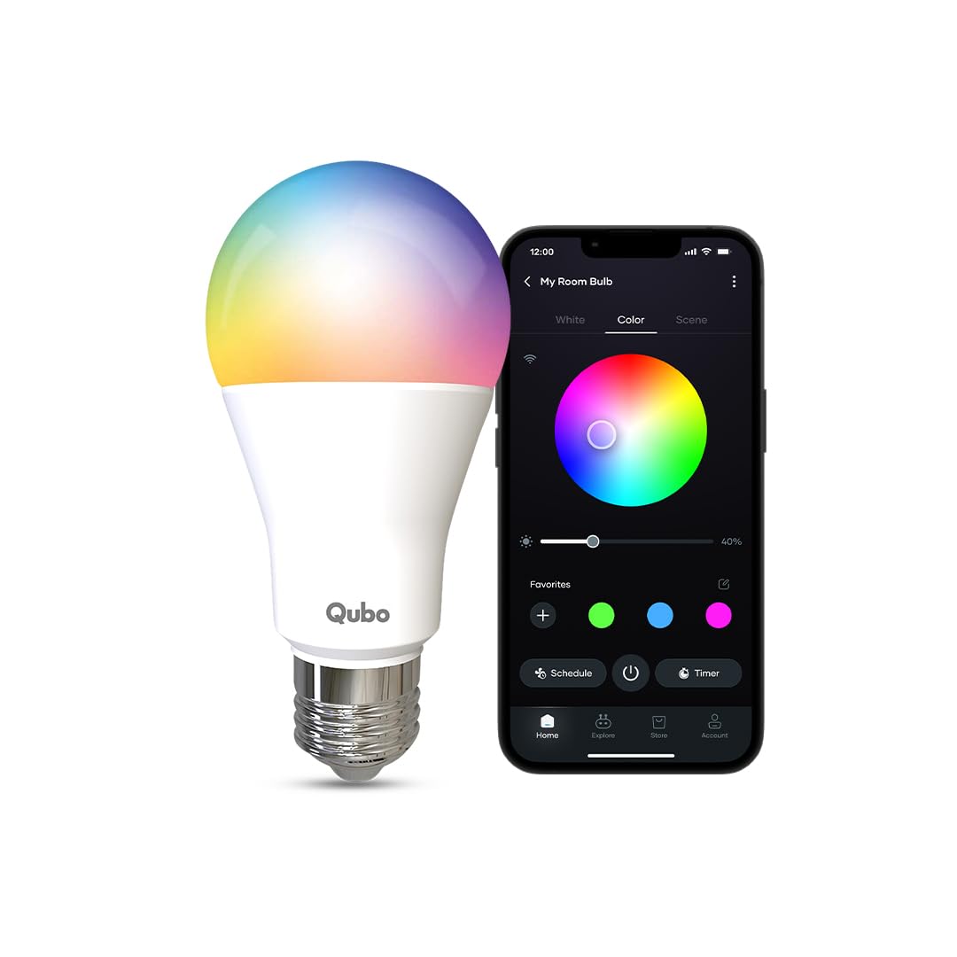 Smart Bulb from Hero Group | 12W E27 LED | Wi-Fi & BT | Compatible with Amazon Alexa & Google Assitant (16 Million Colours, 16 Preset Scenes and Warm/Neutral/White Tunable light), 1 Count