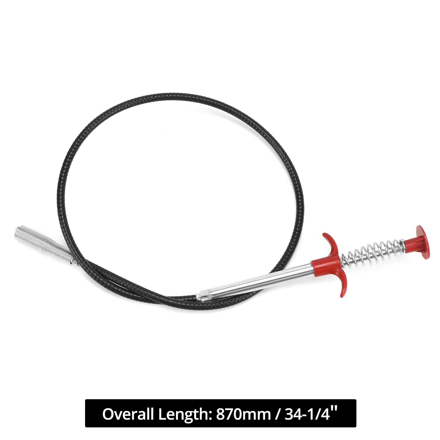 QWORK® Spirala do czyszczenia rur 7,6 m ze stalowym środkiem do usuwania zatykania (90 cm) i narzędziem wielofunkcyjnym (52 cm) – elastyczny środek do czyszczenia odpływów do łazienki i kuchni
