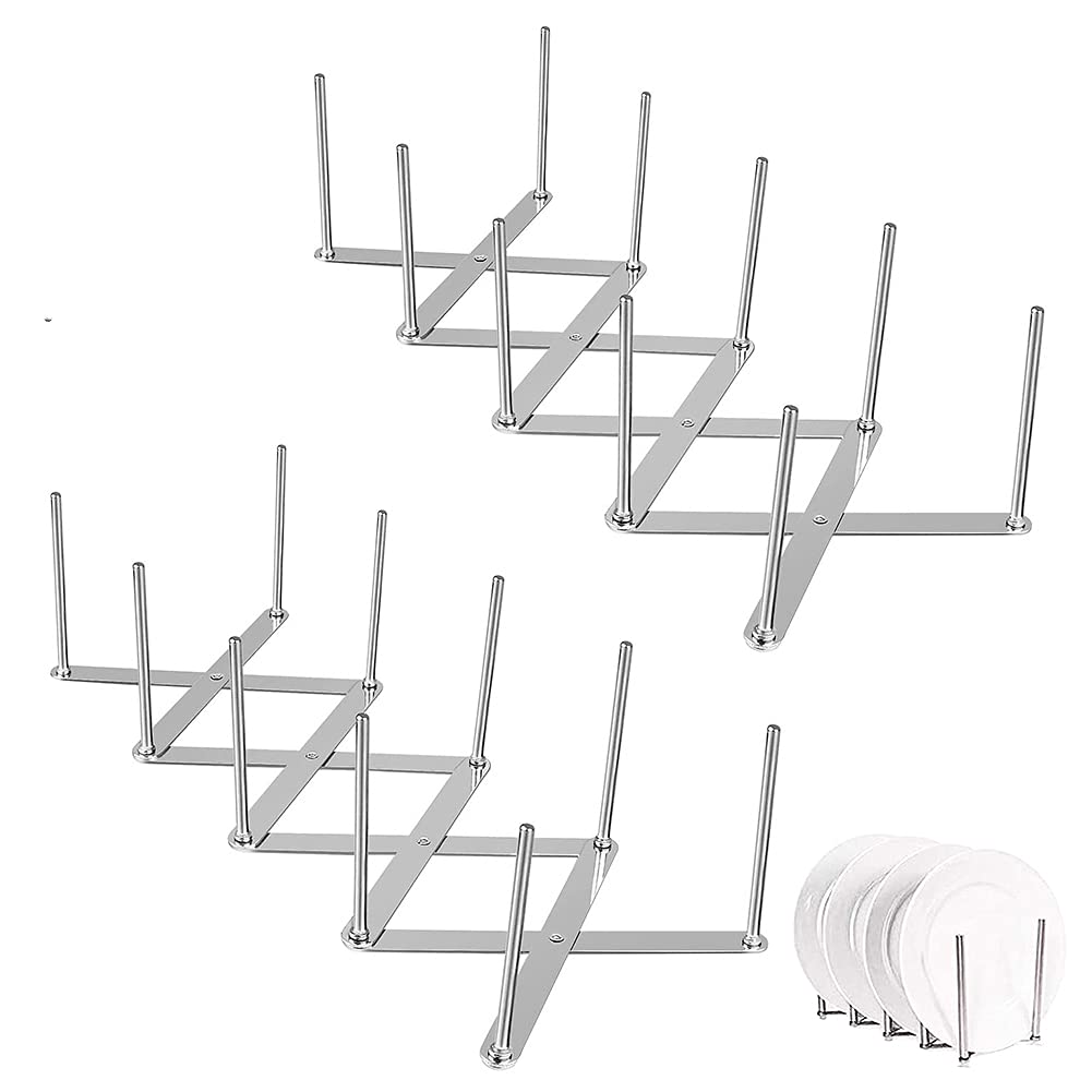 2 Pcs Pot Lid Holder Stainless Steel Pot Lid Organiser Adjustable Pot Lid Organizer Spareribs Holder Rib Rack Multifunctional Telescopic Storage Rack for Food Steamer Rack