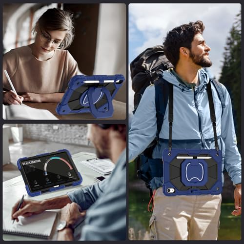 Image of Auizotl Case for iPad (A16) 11th Gen 11 Inch (2025) /iPad 10th Gen 10.9 Inch (2022) with Screen Protector /Rotating Stand /Pencil Holder,Military Grade Shockproof i Pad Case 10th Generation,Navy Black