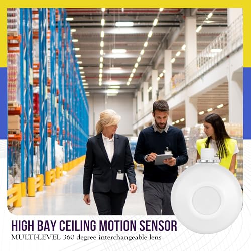 ENERLITES High Bay 360 Degree Passive Infrared (PIR) Ceiling Occupancy Motion Sensor, 1200-2800 sq. ft. Coverage, 120-277VAC, Commercial/Industrial Grade, MPC-50H, 8 Pack – Image 6