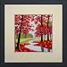 King Silk Art 100% Handmade Embroidery Mixed Group Feng Shui Japanese Maple Leaves Forest Chinese Print Framed Landscape Painting Anniversary Wedding Birthday Party Gift Oriental Asian Wall Art Décor Artwork Tapestry Hanging Picture Gallery 37017WFG