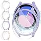 Jvchengxi [4+4Stück] Matt Hülle 40mm für Samsung Galaxy Watch 5/4 / FE mit Glas Displayschutz, Hart PC Bumper Schutzhülle + Gehärtetes Glas Schutzfolie (Lila+SandRosa+Silber+Klar)
