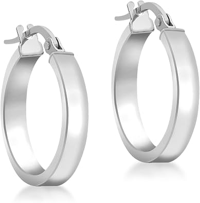 14 carati Oro bianco, Rotondo da 30 mm da donna Inside Out - Orecchini