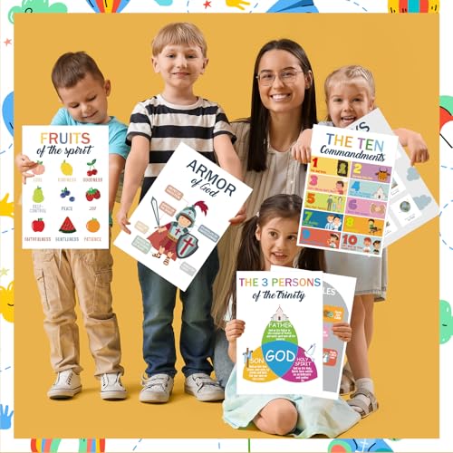 Pósteres bíblicos Honoson de 8.3 x 11.8 pulgadas para educación en escuela dominical 5