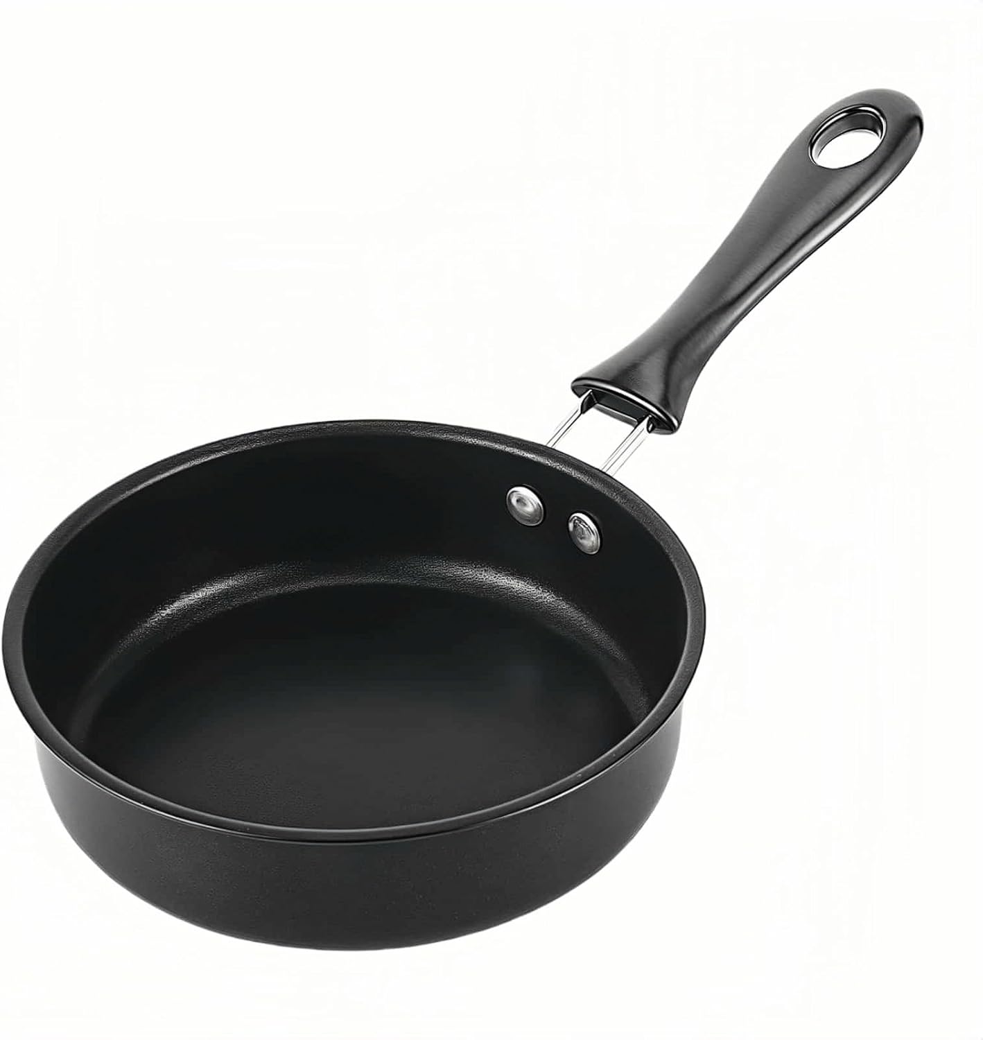 4.7inch Mini Non-Tick Egg Pan - 5-Layer Coating, Dishwasher Safe, Gas/Induction Compatible Small Frying Pan for Omelet, Pancake, Oven & Dishwasher Safe - Perfect for Camping & RV (Black)