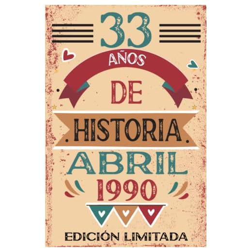 33 Años De Historia Abril 1990: Libro de visitas, cuaderno, 110 páginas de felicitaciones, idea de regalo, regalo Para la esposa, novia, mujer, La madre