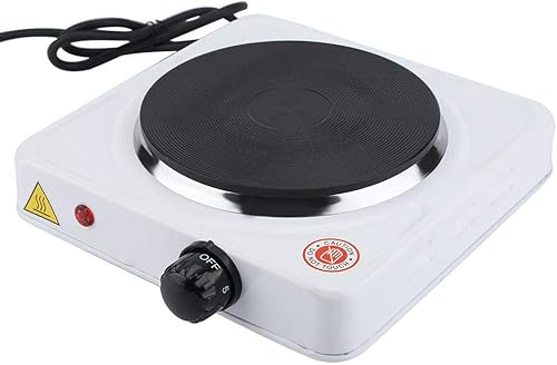 Encimera 1000W, estufa eléctrica portátil con control de temperatura ajustable, té café leche hogar placa eléctrica individual, ahorro de energía y
