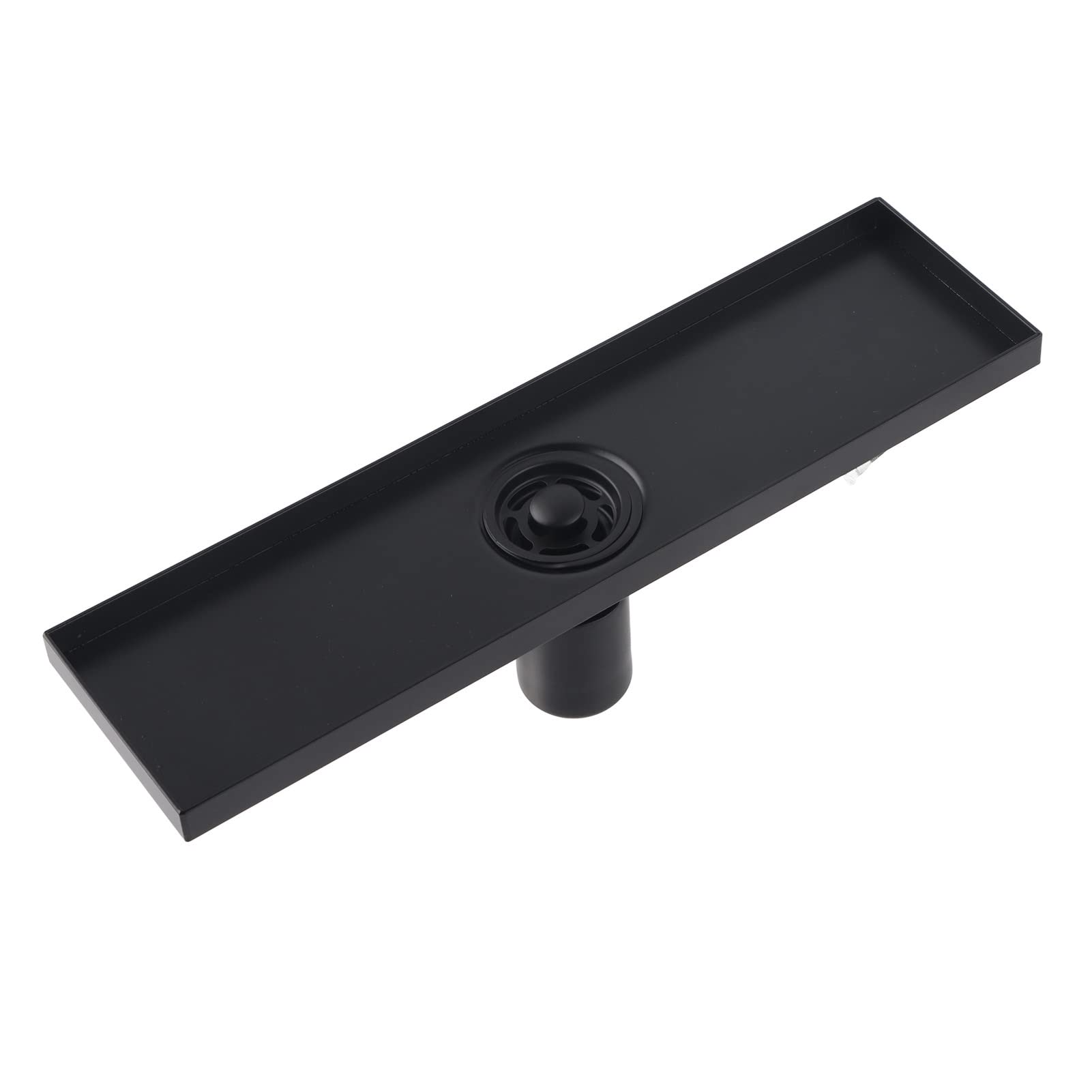 Desagüe Lineal para Ducha con Tapa extraíble, desagüe de Piso para baño en Acero Inoxidable 304 Color Negro Mate, desagüe Lineal Moderno de 30 cm para Cuarto de Ducha con Filtro