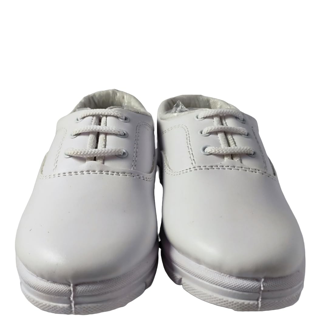 Microlon Boys Lace-Up School Shoes – Comfortable & Durable, Perfect for School Uniform | Available in Black & White (White, UK Footwear Size System, Big Kid, Numeric, Medium, 6) (B0CWFHHHM9) Amazon Price History, Amazon Price Tracker
