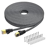 BREITE ANWENDUNG - Dieses Hochgeschwindigkeits-Gigabit-Netzwerkkabel ist abwärtskompatibel mit CAT6A-, CAT6- und CAT5-Kabel. Cat 7 Lan-Kabel ist perfekt für PC, PS3, PS4, Xbox One, Xbox 360, WLAN-Router, Switch Boxes, NAS, 4K-Smart-TVs, Drucker usw. geeignet.