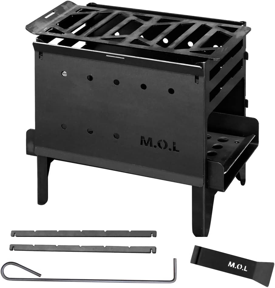 M.O.L 焚き火台 M＋グリル台＋ロストル＋串台付きセット 日本製 MOL-X201