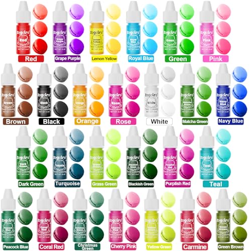 Food Coloring Liquid - 26 Vibrant Colors Food Dye, Tasteless Concentrated Food Coloring for Icing, Cake Decorating, Baking, Fondant, Baking supplies Supplies - 0.25 Fl. oz
