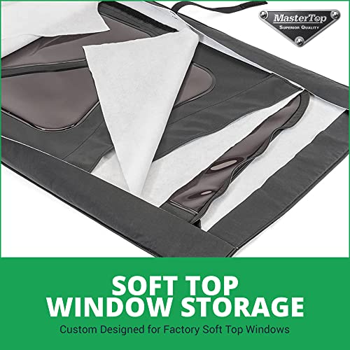 MasterTop Soft Top Window Storage Bag Roll Fits Jeep Wrangler Window