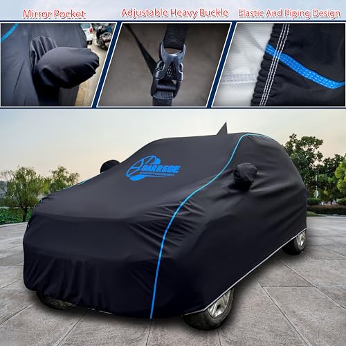 Image of 100% Waterproof Car Cover for Tata Punch Ev - Black, All-Weather & Animals Nail Protection with Mirror & Antenna Pockets | Premium Washable Fabric | Custom Fit