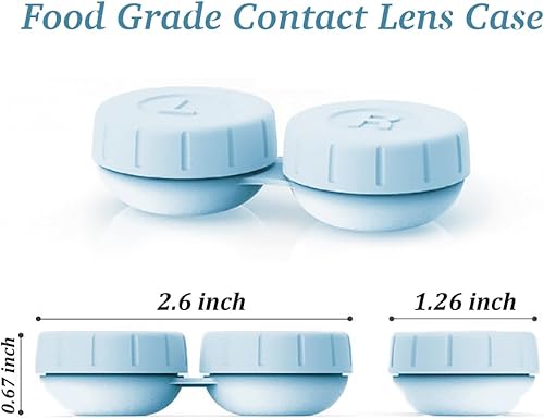 Miniatura 2 de 3 accesorios de limpiador de lentes de contacto, reemplazo portátil de la funda para lentes de contacto (azul)