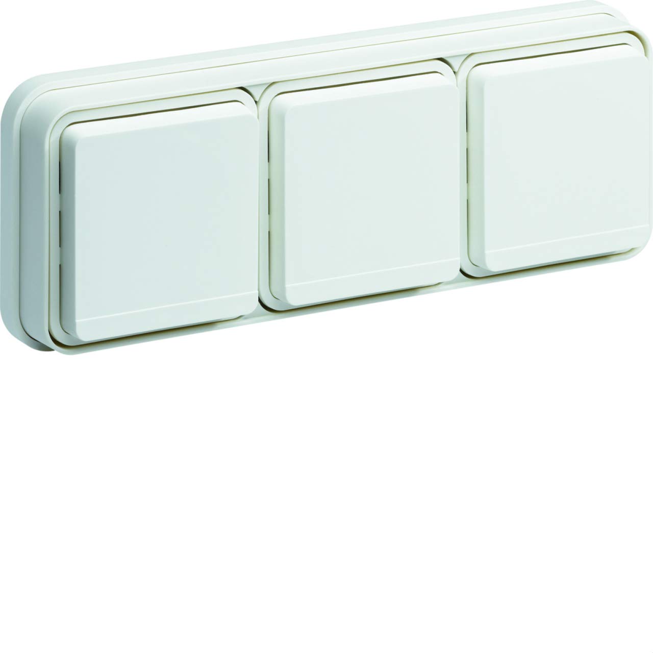 prise de courant 2p+t triple horizontale 16a hager cubyko complète encastrée blanche