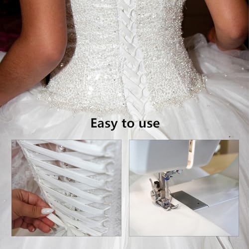 Remplacement de corset de robe de mariée blanc kit dos ajustable satin - 6