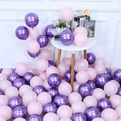 MFBis 20pcs Pink Silver Confetti balloons Set Chrome metallic ballon Birthday Party Wedding Decoration Wedding Anniversary globals,as picture33